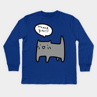 Thank You Blue Cat Kids Long Sleeve T-Shirt